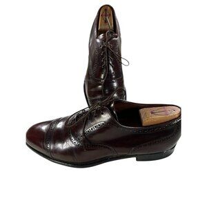 Bostonian Vintage Size 11.5 C  Burgundy Leather Mens Dress Cap Toe Shoes USA